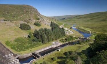 The Claerwen Reservoir is deep in the Welsh countryside.