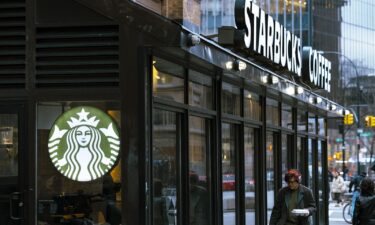 A Starbucks coffee shop is pictured in New York