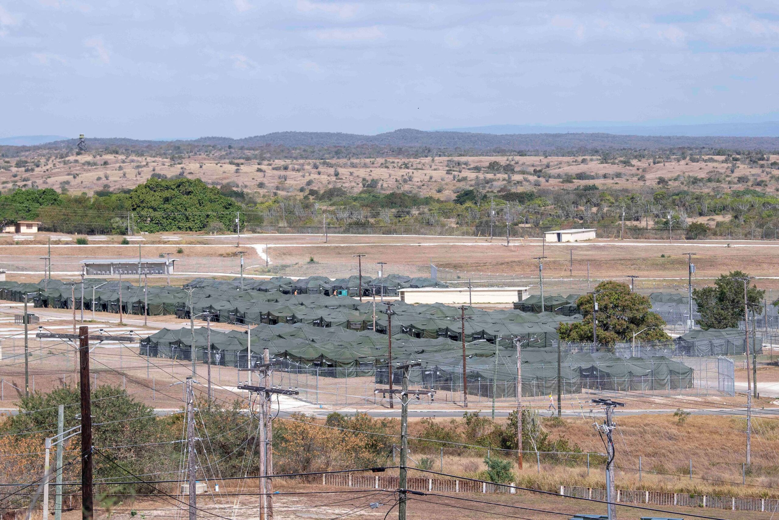 <i>U.S. Navy/AFN Guantanamo Bay Public Affairs/Reuters via CNN Newsource</i><br/>Newly erected holding tents for detained migrants are seen at the United States' Naval Station Guantanamo Bay in Guantanamo Bay