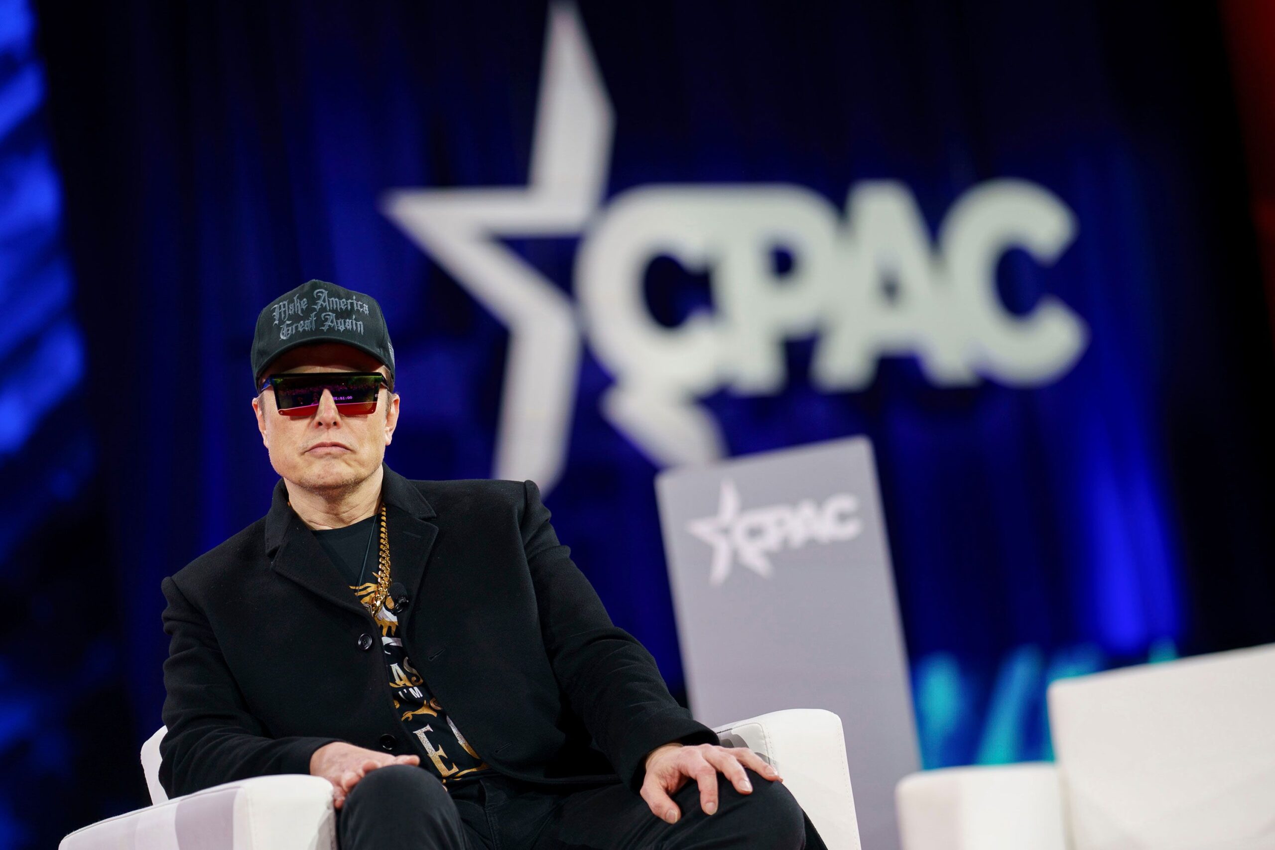 <i>Will Oliver/EPA/Bloomberg/Getty Images via CNN Newsource</i><br/>Elon Musk attends the Conservative Political Action Conference in National Harbor
