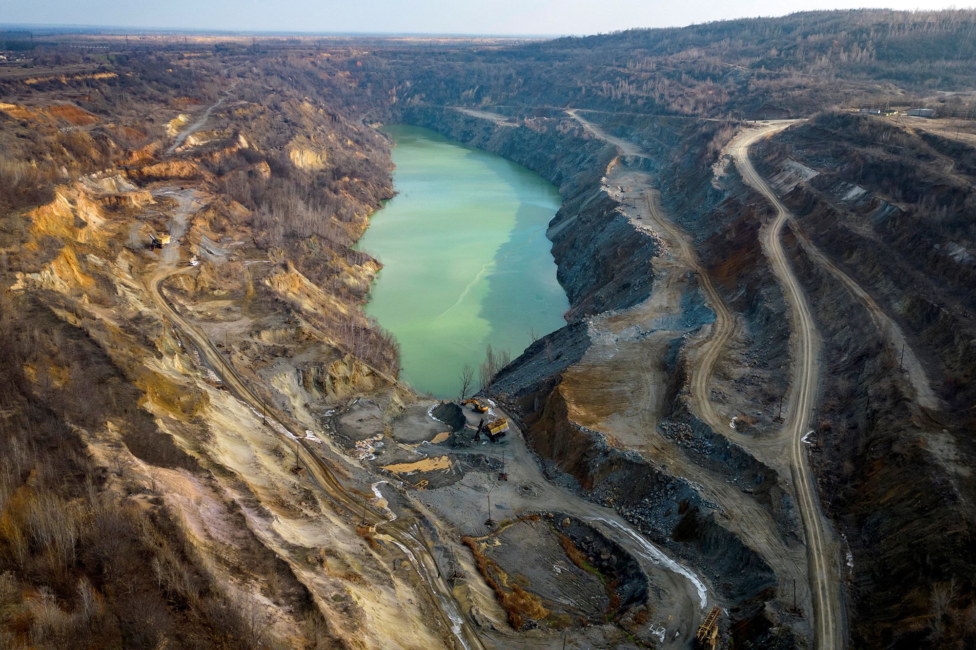 <i>Thomas Peter/Reuters via CNN Newsource</i><br/>A drone view shows the open pit mine of Zavallievsky Graphite