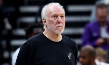San Antonio Spurs head coach Gregg Popovich looks on during his last game on the sideline -- a game against the Utah Jazz in October 2024. On February 27