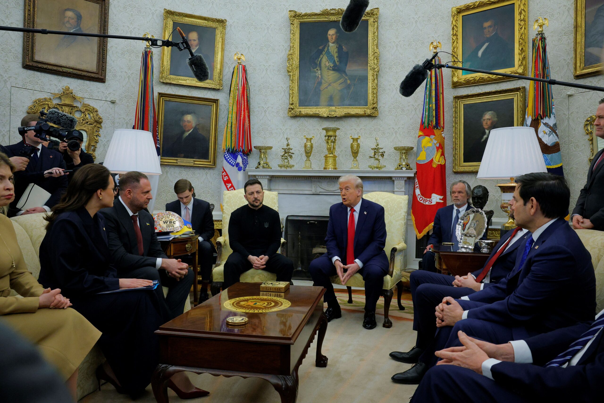 <i>Brian Snyder/Reuters via CNN Newsource</i><br/>U.S. President Donald Trump meets with Ukrainian President Volodymyr Zelenskiy at the White House. A member of Russia’s state-owned news agency gained access to the Oval Office on February 28 to cover President Trump’s sit-down with Ukrainian President Volodymyr Zelensky – even as the AP and Reuters were barred from the high-level meeting.