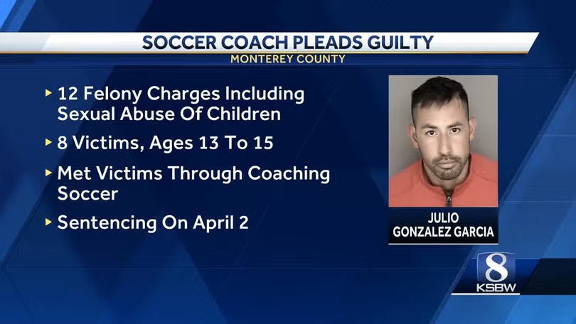 <i>KSBW via CNN Newsource</i><br/>Julio Cesar Gonzalez Garcia pleaded guilty to 12 felony counts against eight children between the ages of 13 and 15