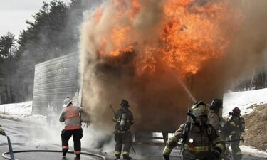 The fire backed up traffic for a couple hours Monday afternoon.