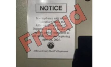 The Jefferson County Sheriff's Office answered calls from people in Wheat Ridge and Lakewood about the fake signs.