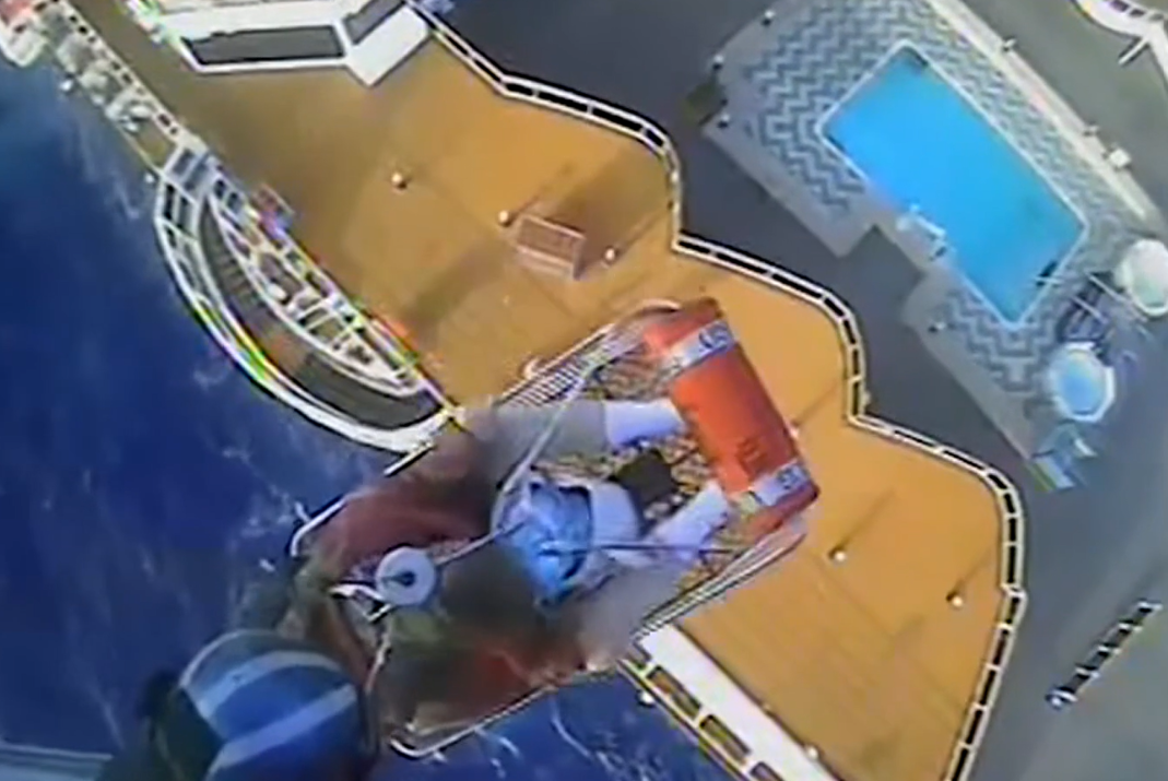 <i>KITV/US Coat Guard District 14 Hawaii Pacific via CNN Newsource</i><br/>The Coast Guard medevaced a cruise ship passenger who experienced multiple strokes while 300 miles offshore Kailua-Kona
