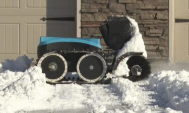 University of Minnesota senior Max Minakov's snow-clearing robot named Nivoso is seen here.