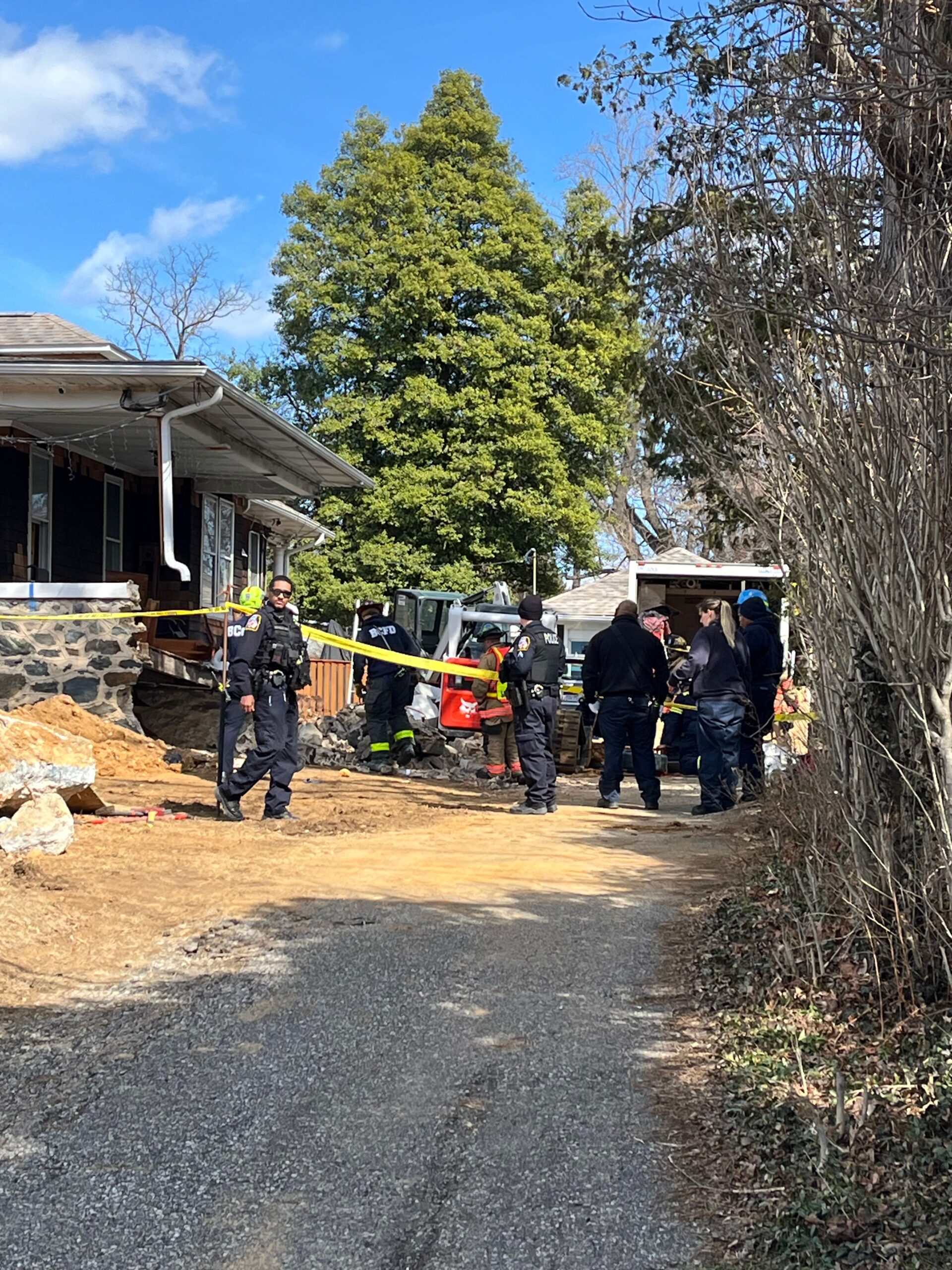 <i>Baltimore County Fire Department/WJZ via CNN Newsource</i><br/>Two construction workers pronounced dead after tragic trench collapse in Catonsville