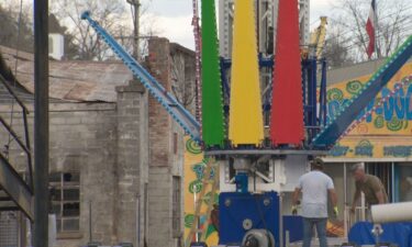 More than a dozen people were trapped mid-air on a festival ride for hours at the annual Irish Day carnival in Erin