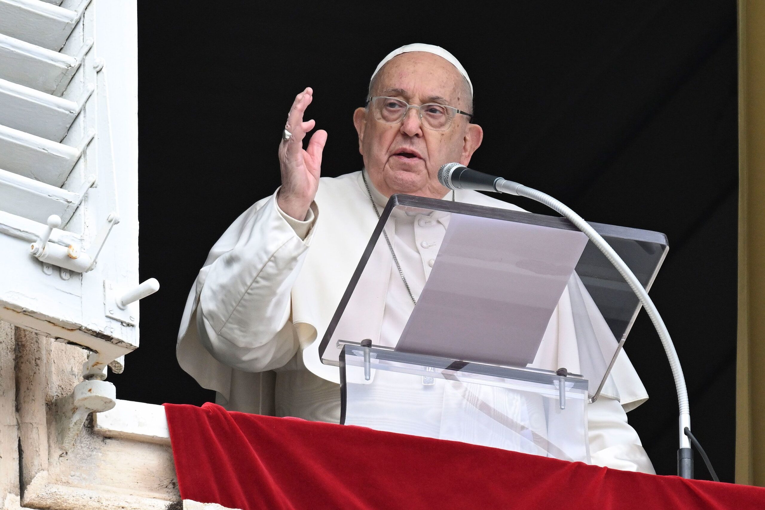 <i>Vatican Media/Getty Images via CNN Newsource</i><br/>Pope Francis delivers his Sunday Angelus blessing from the window of his studio overlooking St. Peter's Square on January 12. Pope Francis experienced “two episodes of acute respiratory failure