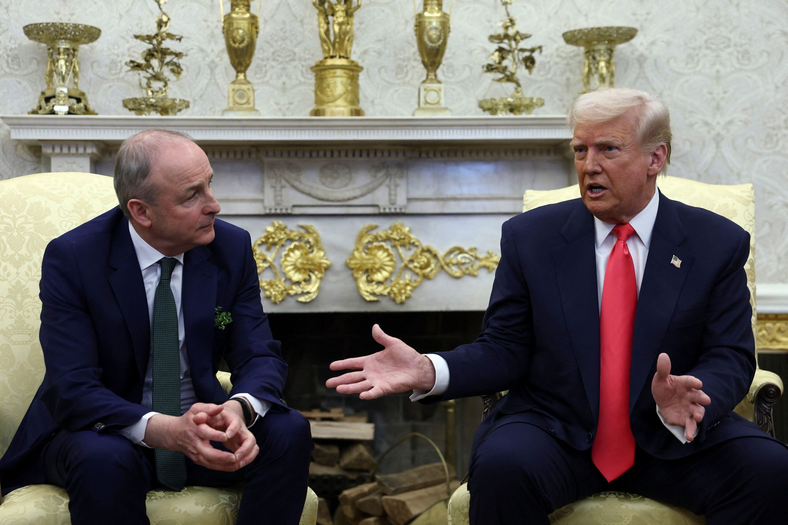 <i>Evelyn Hockstein/Reuters via CNN Newsource</i><br/>Trump made the comments during a meeting with with Irish Taoiseach (Prime Minister) Micheal Martin.