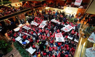 Demonstrators from human rights organization Jewish Voice for Peace holds a civil disobedience action inside Trump Tower in New York on March 13.