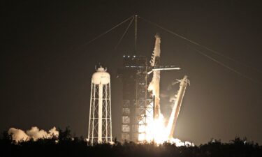 A SpaceX Falcon 9 rocket with the Fram2 mission astronauts aboard lifts off from launchpad 39A at the Kennedy Space Center in Cape Canaveral