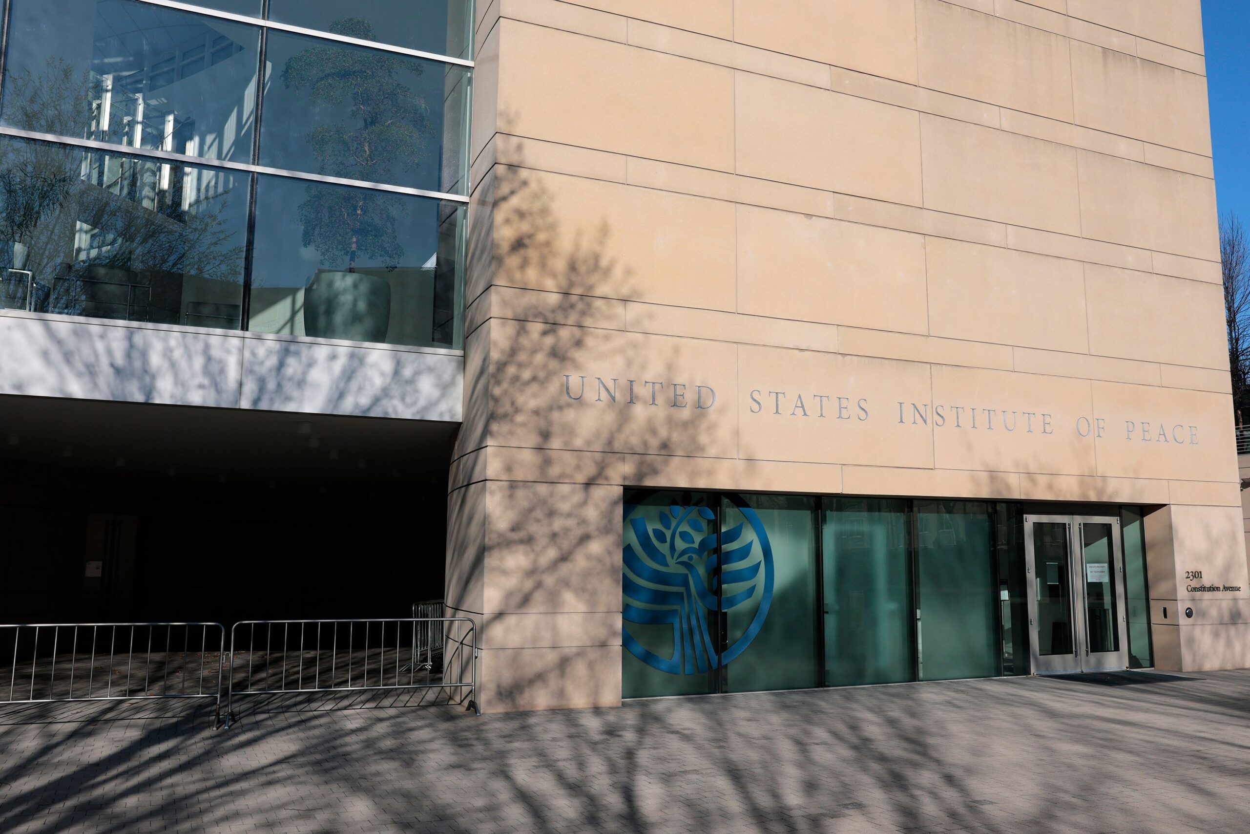 <i>Anna Moneymaker/Getty Images via CNN Newsource</i><br/>A view is pictured of the United States Institute of Peace building headquarters on March 18 in Washington
