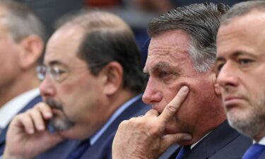 Brazil's former President Jair Bolsonaro attends a session of the Supreme Court on March 25 as it deliberates if he and some of his closest aides should stand trial for allegedly attempting a coup.
