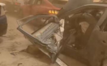 Thirty-eight passenger vehicles and tractor-trailers collided near Canyon