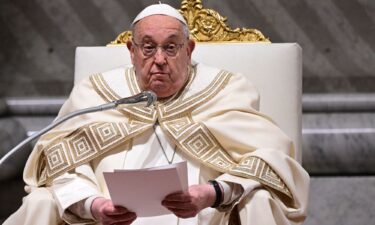 Pope Francis leads the vespers at St Peter's basilica in The Vatican