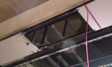 The Massachusetts Bay Transportation Authority said it is investigating after a station ceiling panel fell onto a passenger platform below.
