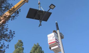 Mayor Karen Bass unveiled the installation of new solar streetlights in the historic Filipinotown Wednesday morning.