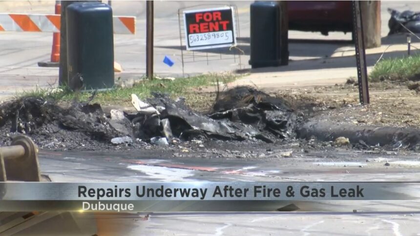 <i>KWWL via CNN Newsource</i><br/>A chaotic scene unfolded Sunday afternoon in Dubuque after a power line fell onto a parked car
