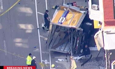A box truck crashed into a building on April 1 in Boston's Chinatown neighborhood not far from Downtown Crossing