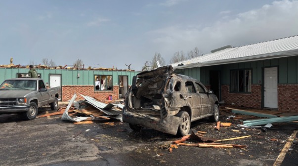 <i>KSHB via CNN Newsource</i><br/>Missouri Welding Institute (MWI) student housing was among the structures damaged by a tornado on April 2 in Nevada