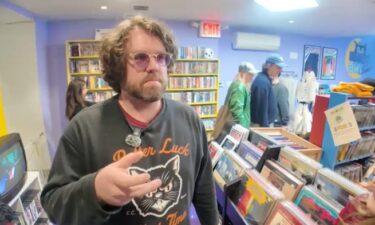 Since the shop opened on Grand Street just a few days ago customers have been coming in steadily from all over the Tri-State area to look at the movie covers and descriptions.