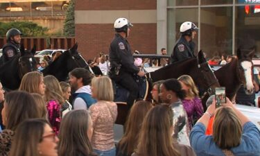 Mounted IMPD officers work at the Taylor Swift concert in November 2024.