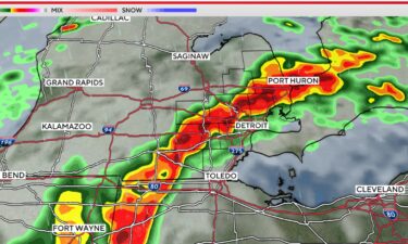 The CBS News Detroit futurecast model places the main line over the region with a risk of severe storms close to 10 p.m.