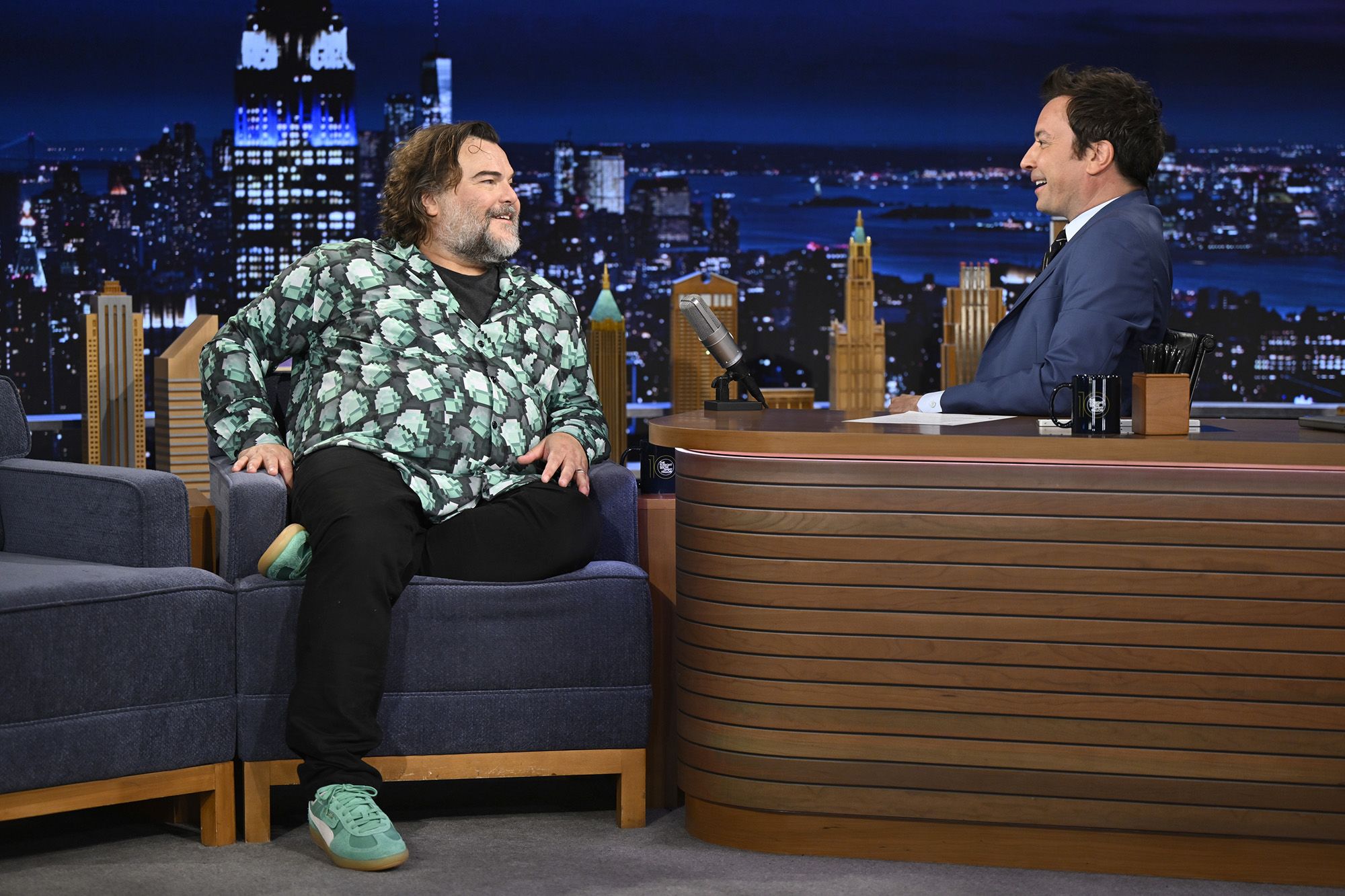 <i>Todd Owyoung/NBC/Getty Images via CNN Newsource</i><br/>Jack Black during an interview with host Jimmy Fallon on Monday