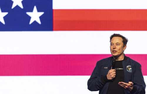 Elon Musk speaks during a town hall on March 30