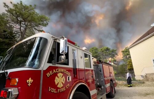 Video shared by the  Beachwood Vol. Fire Department shows a sky filled with smoke over a residential neighborhood on April 22.