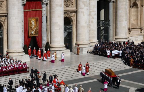 The crowds broke into applause as Pope Francis's coffin was carried out for his funeral Mass.