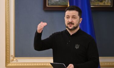 Ukrainian President Volodymyr Zelensky during his press conference in Kyiv on March 28
