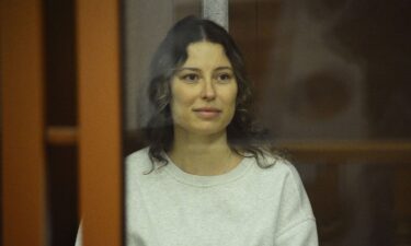 Russian-American dual citizen Ksenia Karelina attends a court hearing in Yekaterinburg