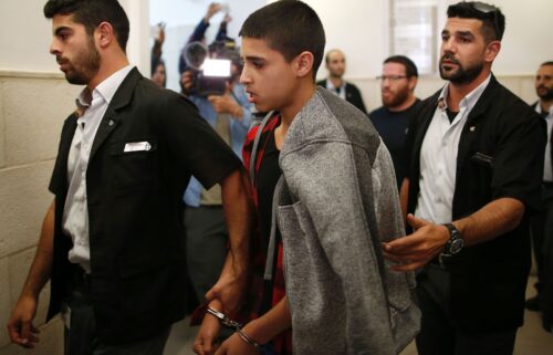 Ahmed Manasra leaves the District Court in Jerusalem after his sentencing hearing in November 2016.