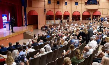 Rep. Byron Donalds speaks at a town hall in Estero