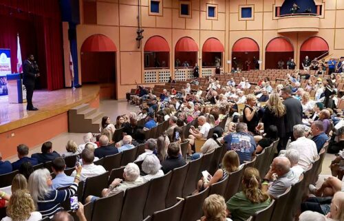 Rep. Byron Donalds speaks at a town hall in Estero