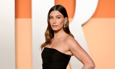 Hailey Bieber attends the 2025 Vanity Fair Oscar Party in March.