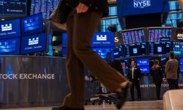 Traders work on the floor of the New York Stock Exchange.
