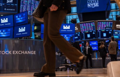 Traders work on the floor of the New York Stock Exchange.