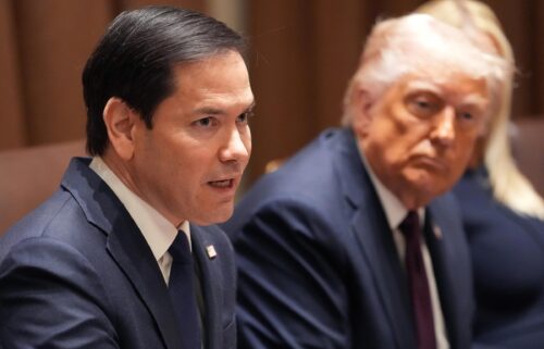 Secretary of State Marco Rubio delivers remarks alongside President Donald Trump during a Cabinet meeting at the White House on March 24 in Washington