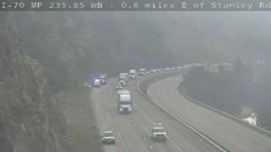 <i>CDOT/KCNC via CNN Newsource</i><br/>One person was rushed to the hospital after a rock slide in the westbound lanes of I-70 near Fall River Road on Thursday morning.