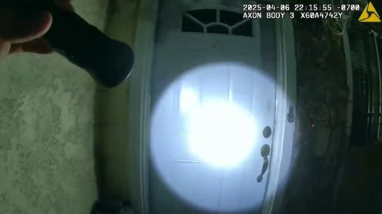 <i>Grover Beach police/KSBY via CNN Newsource</i><br/>Two people are safe after the quick actions of a Grover Beach police officer alerted them to a fire at their home Sunday night.