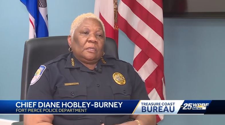 <i>WPBF via CNN Newsource</i><br/>Ft. Pierce Police Chief Diane Hobley-Burney says she is proud of her officers for stopping and reporting a fellow officer who turned off his body camera and punched a handcuffed suspect.