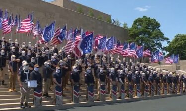 A group designated by the Southern Poverty Law Center as a hate group marched through downtown Kansas City