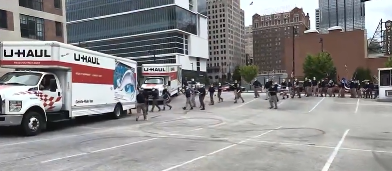 <i>KMBC via CNN Newsource</i><br/>U-Haul confirmed the trucks used were rented in Kansas City and stated it has revoked the rental privileges of the individuals involved.