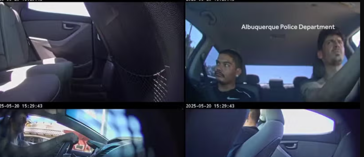 <i>KOAT/Albuquerque Police Department via CNN Newsource</i><br/>The Albuquerque Police Department arrested two men who unknowingly trade guns and drugs for APD bait car.
