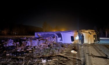 A big rig hauling eggs flipped on eastbound Interstate 80 near Truckee on April 30.